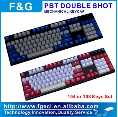 China ERGONOMIC Popular Selling PBT Double Double Shooting / Multicolor Injection Mechanical Keyboard Double Keycaps for sale