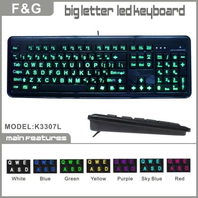 China Standard Best Quality Led Letter Illuminated Keyboard for sale