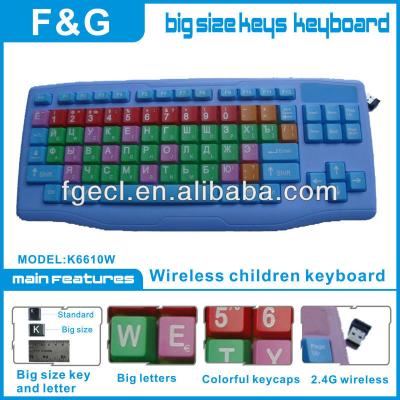 China New and Popular Large Letter Standard Kids Wireless Keyboard for sale