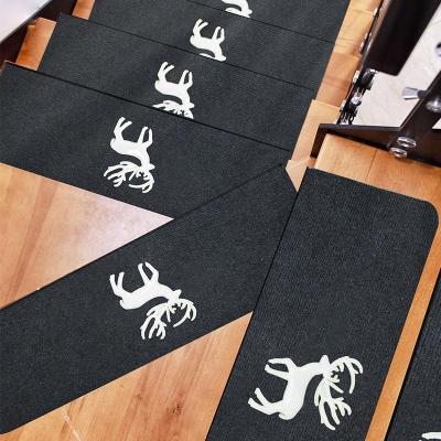 China Modern Self-adhesive Carpet Household Non-slip Silent Carpet Stair Mat for sale