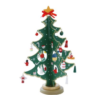 China Wooden Piece DIY Children's Table Top Decoration Household Small Christmas Tree Christmas Decoration for sale