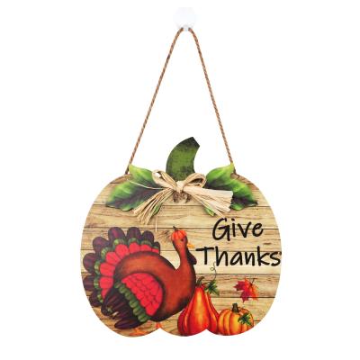 China New Plywood Country Style Thanksgiving Wooden Harvest Festival Pumpkin Home Decoration Hanging Crafts American Home Door for sale