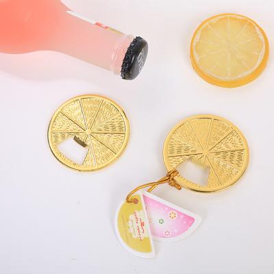 China Moden Gifts Bottle Opener Lemon Slice Custom Bottle Opener Wedding Favors for sale