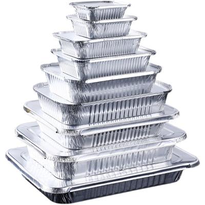 China 5000ML Microwavable Disposable Aluminum Foil Box Rectangular Tin Foil Food Containers For BBQ Grilled Fish for sale