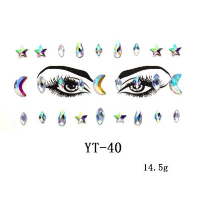 China Crystal Face And Body Jewels Gem Sticker Sparkling Tattoo Rhinestone Eyes Temporary Sticker for sale