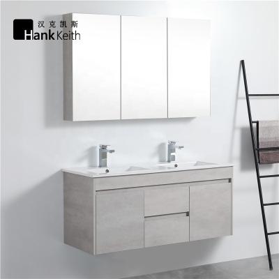 China Heavy Duty High Mositure High Quality Chinese Wood Plywood Double Basin 48 Inch Bathroom Vanity for sale