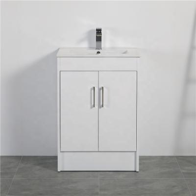 China 24 Inch Modern Waterproof European Washroom Matt White Color Bathroom Vanity Modern Style for sale