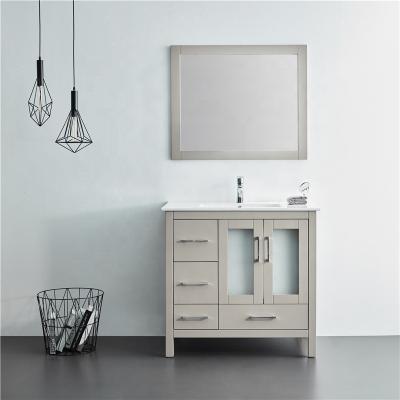 China Industrial Bathroom Drawer Storage Equipment Luxury Solid Wood Bathroom Vanity for sale