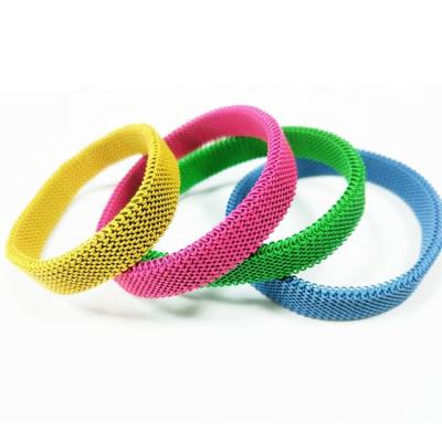 China Hot Selling FASHIONABLE Mesh Bracelets Band Bracelet 316 Stainless Steel Spring Elastic Bracelet for sale