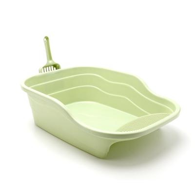 China Factory direct sales viable fresh semi-closed cat litter box small large to send cat litter scoop thickened splash-proof cat toilet for sale