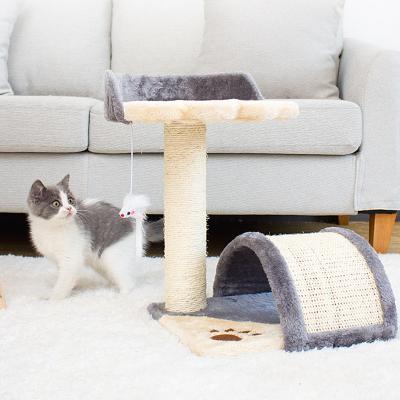 China 2022 Viable Bridge Cat Relax Sleep Bed Nest Cat Funny Scratcher Sisal Arch Amazon Top Sale Cat Climbing Frame for sale