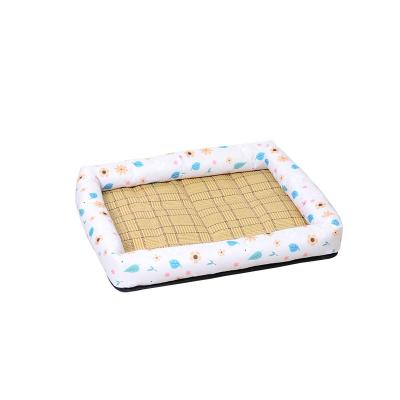 China New Summer Dog Kennel Corner Protection Pet Rattan Mattress Cooling Detachable Bed for sale