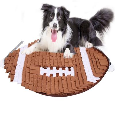 China Hot Selling Rugby Series Pet Forager Viable Sniffing Mat Dog Training Snuffle Feeding Mat Non-Slip With Suction Cups For All Dogs for sale