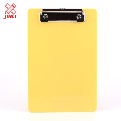 China Suitable colorful A5 size office custom office hanging waterproof yellow plastic board mini clipboard. for sale