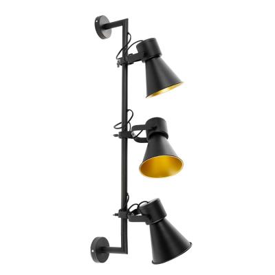 China ILUMI Modern Semi Flush Industrial Black Adjustable Ceiling Lamp Vintage Mount Metal 3-Light Indoor Decor for sale