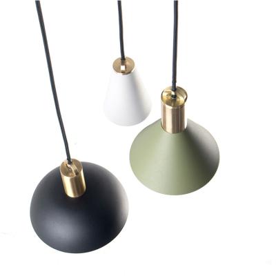 China ILUMI New Modern Design Simple And Modern Creativity Metal Lighting Textile Cable Pendant Lamp Black Base Metal for sale