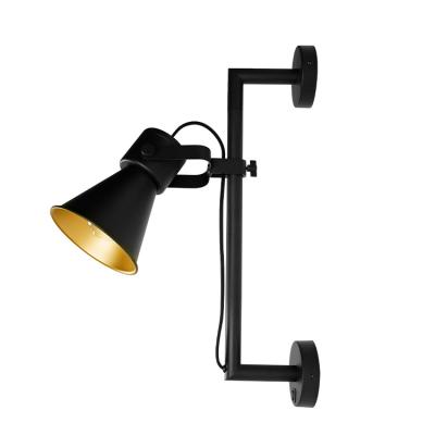 China Antique Industrial Decoration Wall Sconce Light Bathroom Fixture ILUMI Matt Black Metal Wall Lamp E27 for sale