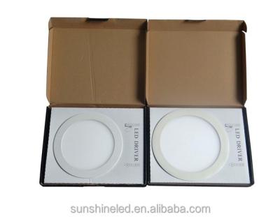 China 3years warranty 10USD aluminum surfacemounted 18W 15w/9w 6w round led panel light for sale