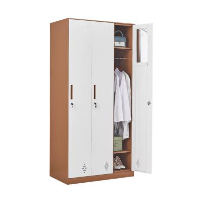 China Home/office/gym metal locker style almirah clothes kids multidoor steel wardrobes for sale