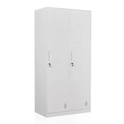 China Hot Sale Home/Office/Gym Factory Metal Storage Cabinet Locker Wardrobe 2 Doors for sale