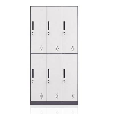 China Home / Office / Gym Clothes Storage Locker Cabinet Commercial 6 Doors Gym Shuanghong Steel High Quality for sale