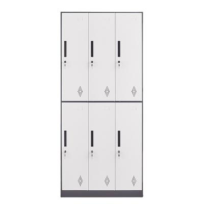 China (Others) Factory Custom 6 Door Adjustable Metal Clothes Locker Wardrobe Locker Metal Cabinet Home Furniture for sale