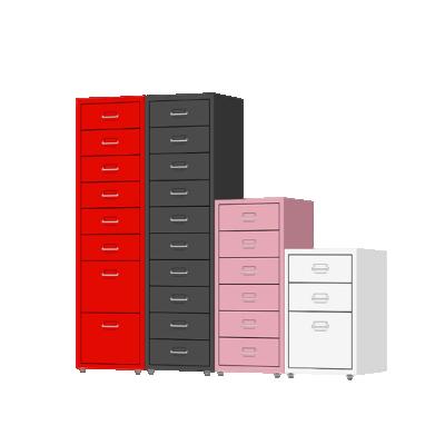 China Colored Steel Adjustable Steel Metal 5 Drawer Movable Storage (Height) File Cabinet With Wheels for sale