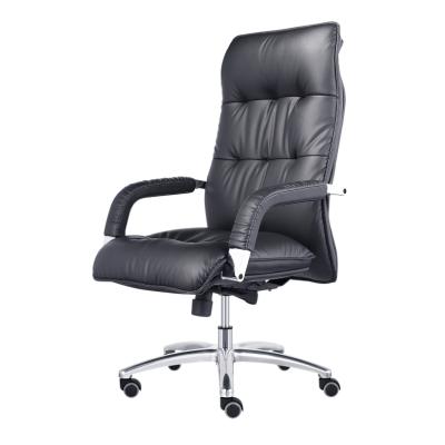 China Manufacturer Black PU Chair Computer Office Chair Rotation Office Leather Chair Direct Boss for sale