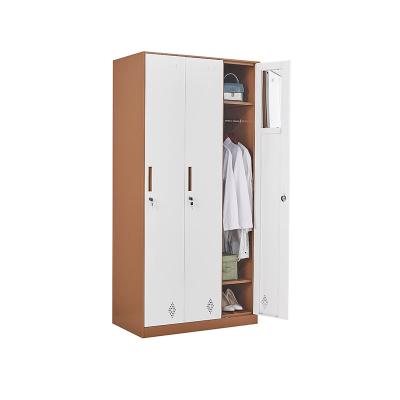 China Home/Office/Wardrobe Metal Cabinet New Style 3 Door Gym Cafe Locker Steel White for sale