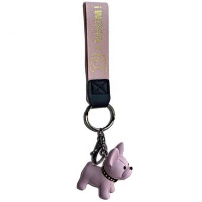 China Eco-friendly Custom Famous Brand Cute Dog Shape PVC Pu Metal 3d Animal Key Chain With Ring for sale