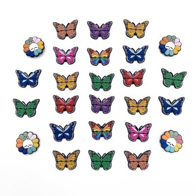 China Eco-friendly Elegant Butterfly Soft PVC Charms 3D Rubber Shoe Ornaments Accessories for sale