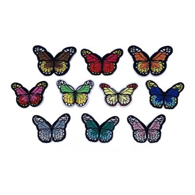 China Cheap 3DEco-Friendly Custom Embroidered Colorful Embroidery Towel Chenille Butterfly Patches for sale