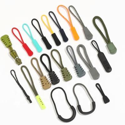 China New Design Customized Logo Plastic Zipper Pullers Wholesale Nickel Free TPU For Rope for sale