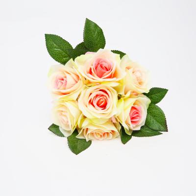 China 12 Heads Real Rose Bouquet Wholesale Wedding Flowers Artificial Decor Touch Flowers for sale