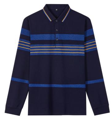 China Custom Stripe QUICK DRY Polo Shirt Men Clothing by Timtex Polo Long Sleeve Clothing Embroidered for sale