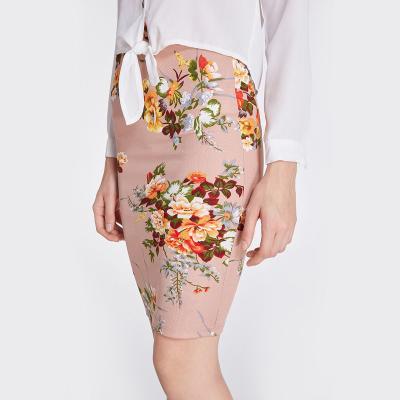 China Breathable Wholesale Timtex Floral Skirts For Women Fashion Penci Fitted Minil Floral Skirt for sale