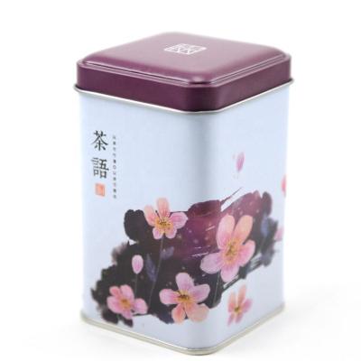 China Square Tea Metal Tea Bag Tin Jar Gift Box Packaging For Tea Tin Can for sale