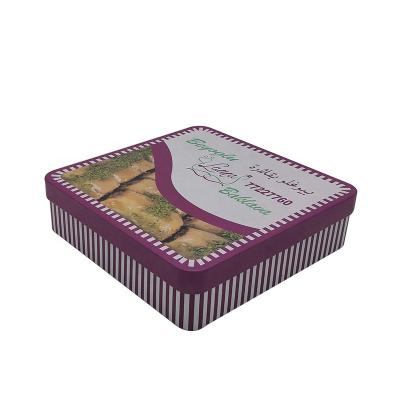 China Chocolate Metal Chocolate Box Biscuit Can Rectangle Large Tin Box Biscuit Packaging for sale