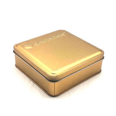 China Recyclable Square Plain Metal Cookies Tin Container Cookie Tin Box Wholesale for sale