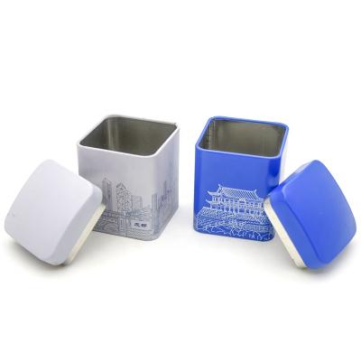 China Mini Recyclable Portable Square Gift Tea Container Tin For Promotion for sale