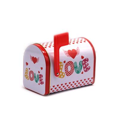 China Recyclable Mailbox Shape Tin Box Christmas Decorate Gift Box Candy Package for sale