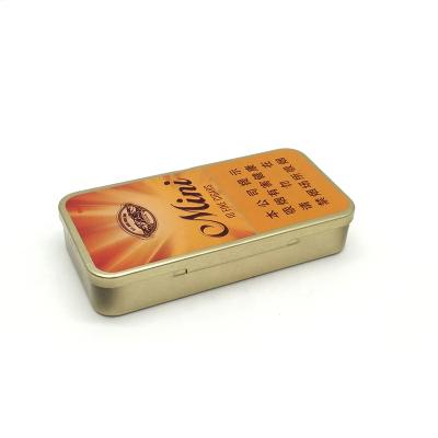 China Recyclable Wholesale Rectangular Tobacco Tin Box With Hinged Lid for sale