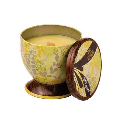 China Recyclable Decorative Cup Shape Soy Candle Tin Container Scented Candle Tin Can With Lid for sale