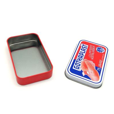 China Rectangle Tin Box Metal Band Aid Recyclable Portable Bandage Tins for sale