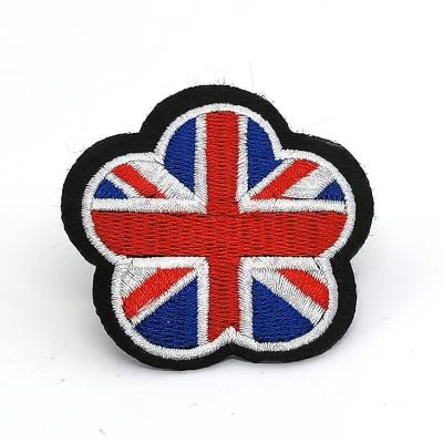 China Viable Wholesale Custom Logo Custom Iron On Patches Garment Fabric Woven Badge Embroidery Patches for sale