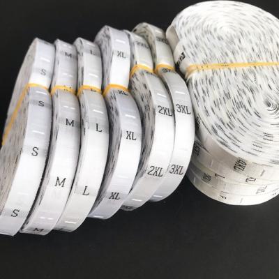 China Wholesale Custom Clothing Labels Black And White Woven Size Labels Workable For Garment Sizes XS-7XL And Free Size for sale