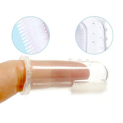 China For Home Use Silicone Bristle Baby Food Grade Teeth Finger Toothbrush Training Clean Toothbrush for sale