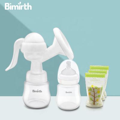 China Bimirth pp lazada shopee amazon sucker BPA milk hand pump 180ml 17oz gift free wide mouth bottles for breastmilk for sale