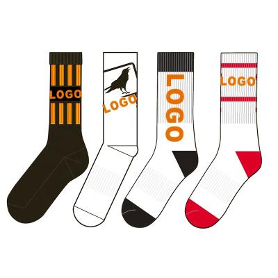 China Sustainable Premium Made 100% Cotton Socks Custom Print Embroidery Man Sublimate Designer Custom White Socks for sale