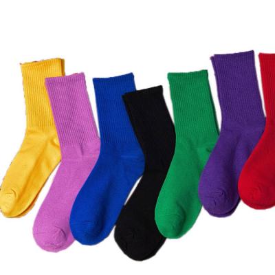 China ECO Hosiery Fashion Girls Rainbow Antibacterial Crew Socks Women's Clothing Wholesale Custom Knitted Crew Socks for sale